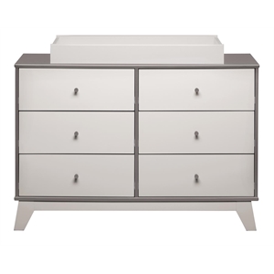 little seeds rowan valley flint 6 drawer changing table in two-tone gray