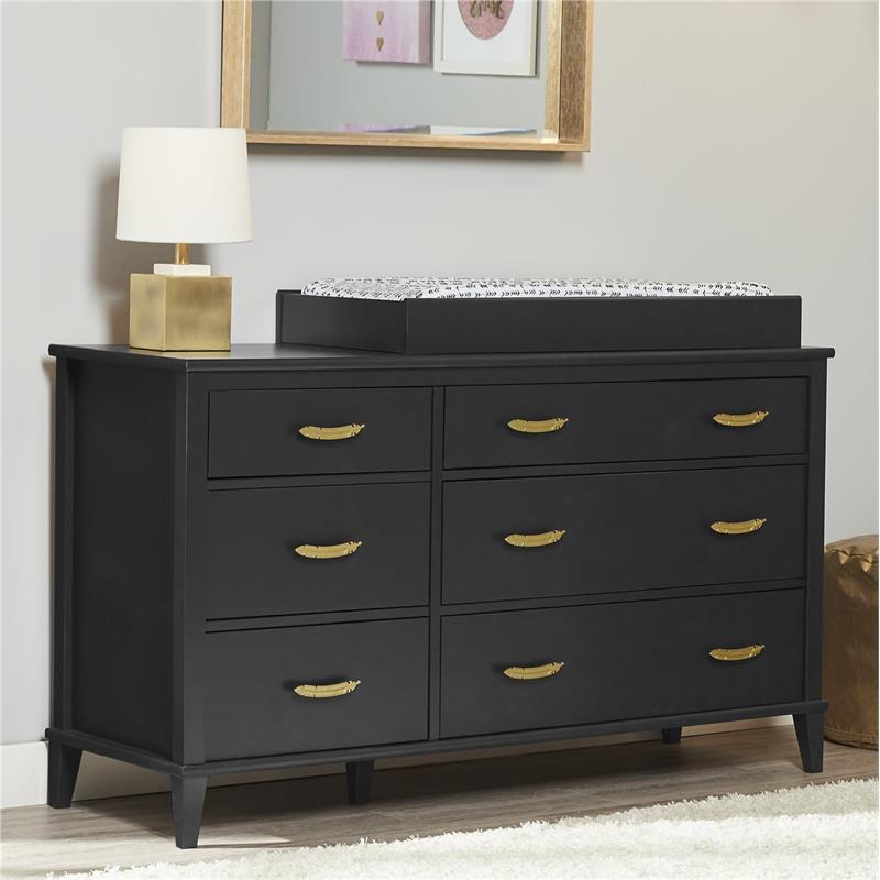 Little Seeds Modern Monarch Hill Hawken Wood Changing Table Topper in Black