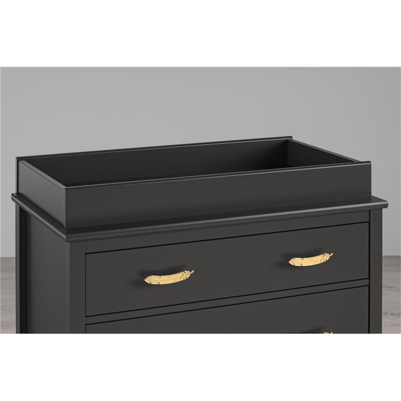 Little Seeds Modern Monarch Hill Hawken Wood Changing Table Topper in Black