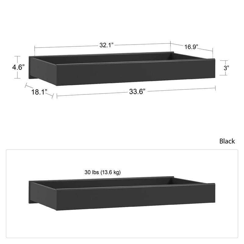 Little Seeds Modern Monarch Hill Hawken Wood Changing Table Topper in Black