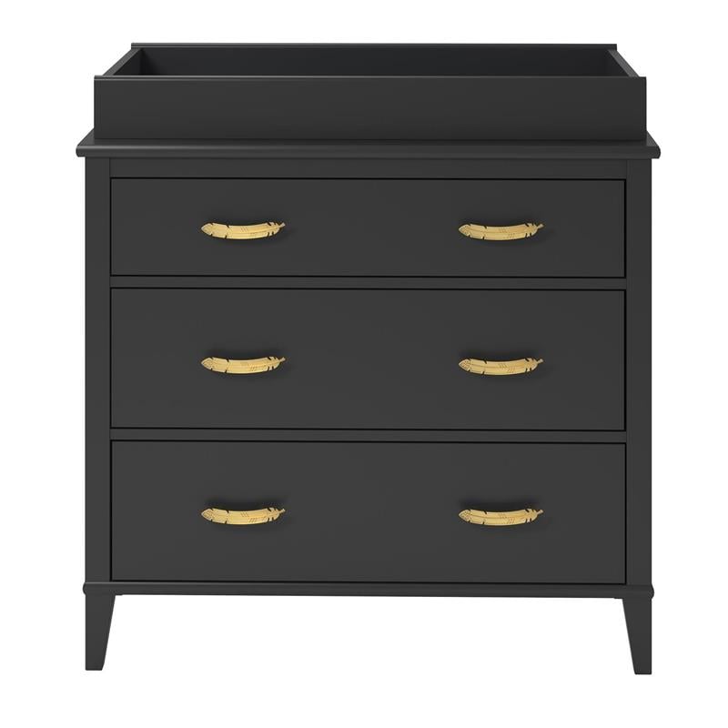 Little Seeds Modern Monarch Hill Hawken Wood 3 Drawer Changing Table in Black