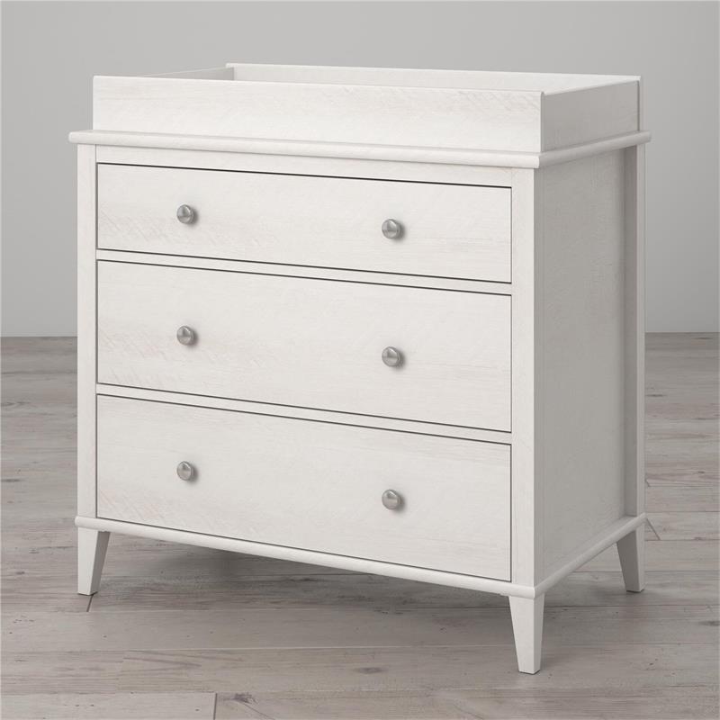 Little Seeds Modern Monarch Hill Poppy Wood 3 Drawer Changing Table in Off-White