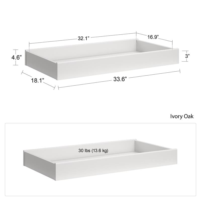Little Seeds Modern Monarch Hill Poppy Wood Changing Table Topper in Off-White