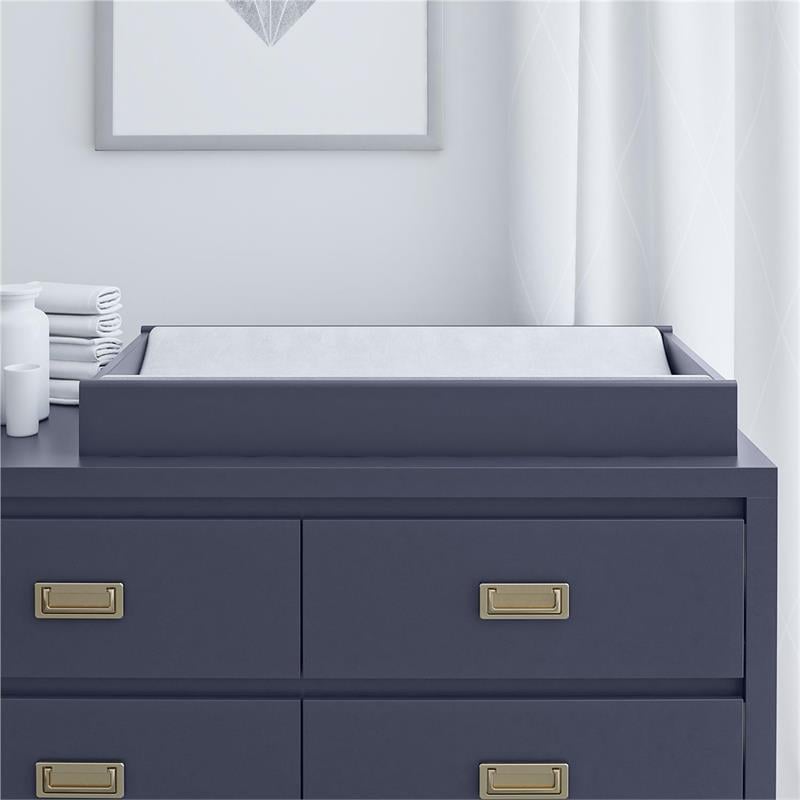 Little Seeds Transitional Monarch Hill Haven Navy Wood Changing Table Topper