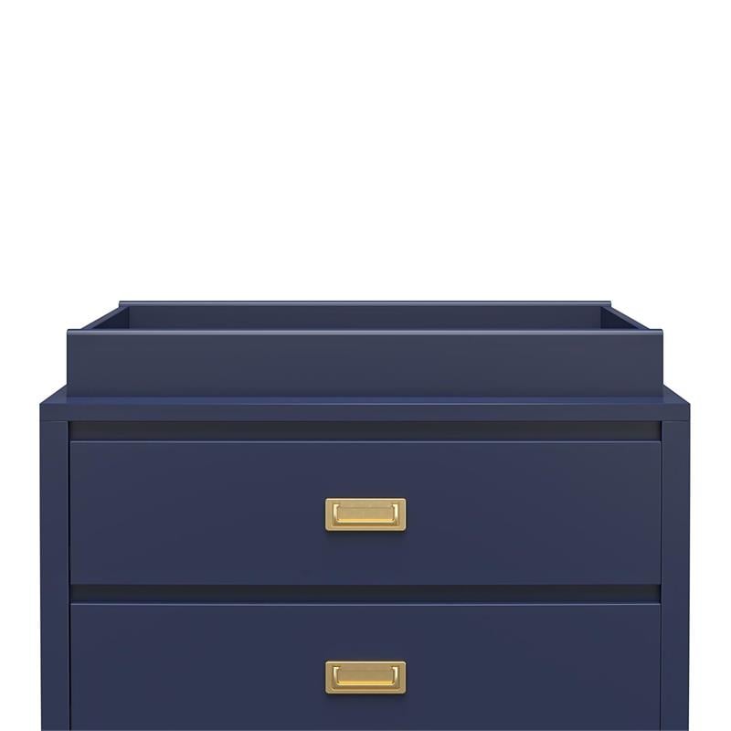 Little Seeds Transitional Monarch Hill Haven Navy Wood Changing Table Topper