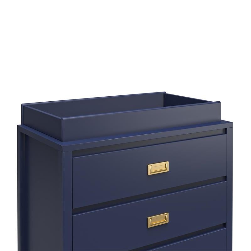 Little Seeds Transitional Monarch Hill Haven Navy Wood Changing Table Topper