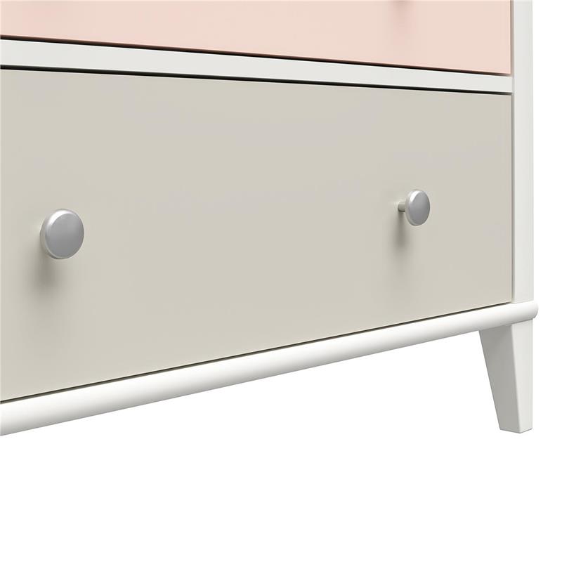 Little Seeds Monarch Hill Poppy Wood 3 Drawer Changing Table in Peach/White