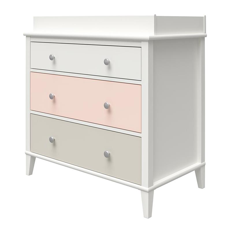 Little Seeds Monarch Hill Poppy Wood 3 Drawer Changing Table in Peach/White