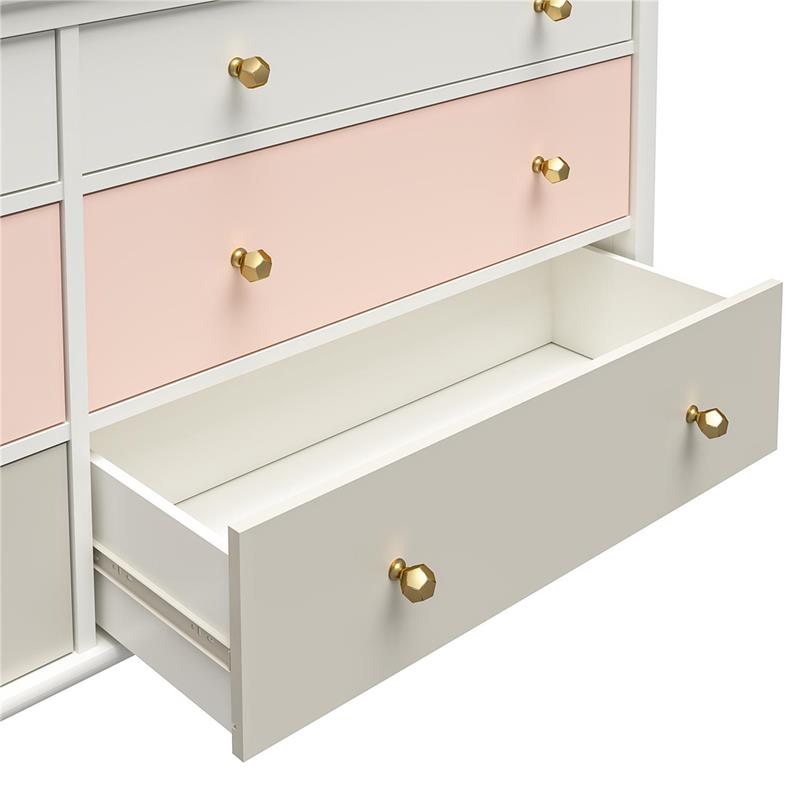 Little Seeds Monarch Hill Poppy Wood 6 Drawer Changing Table in Peach/White