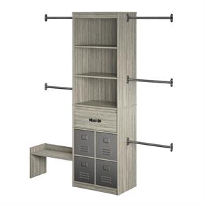 Little Seeds Nova Grow with Me Grey Oak Adjustable Closet Organizer System