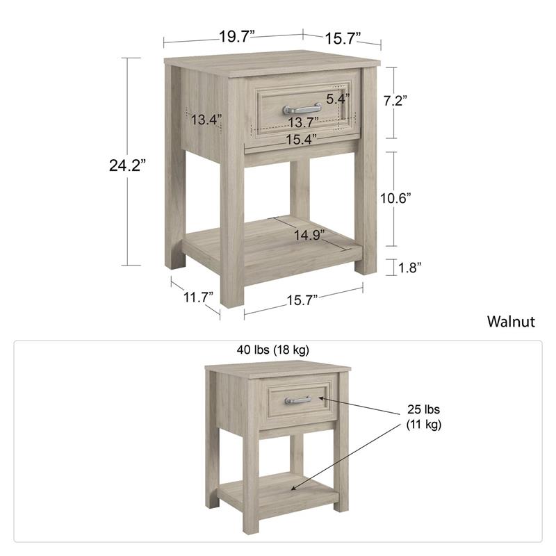 Little Seeds Sierra Ridge Levi Kids Nightstand in Light Walnut
