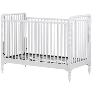 little seeds rowan valley linden wooden baby crib with spindle work in white