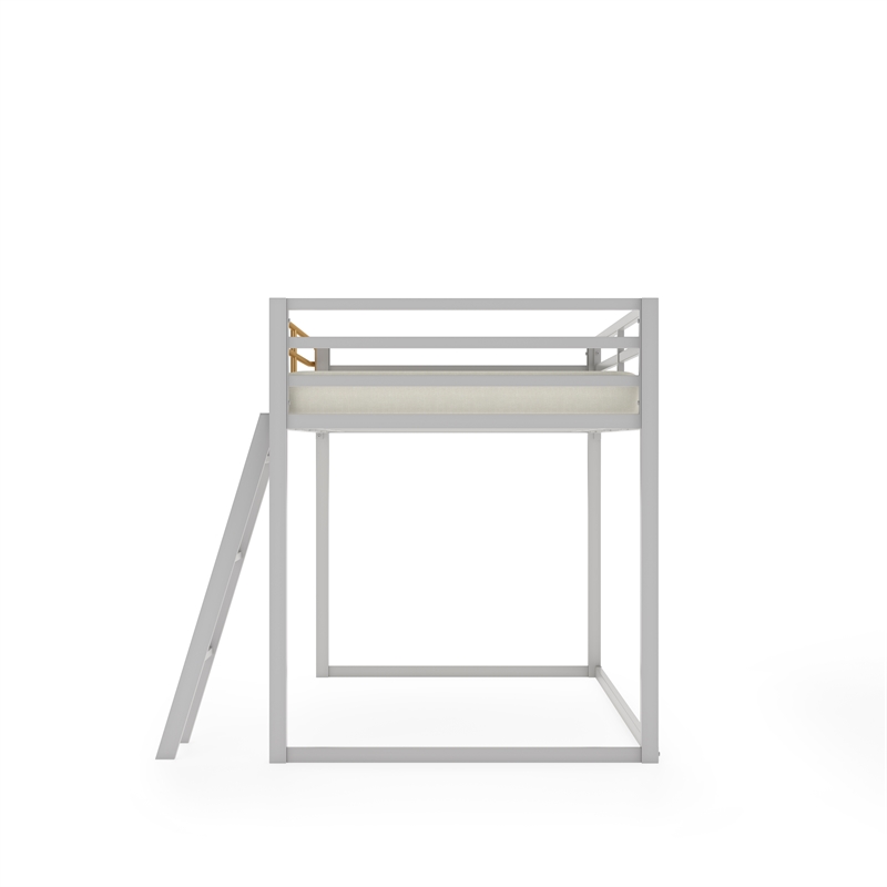 Little Seeds Monarch Hill Haven Twin Size Metal Junior Loft Bed in Dove Gray