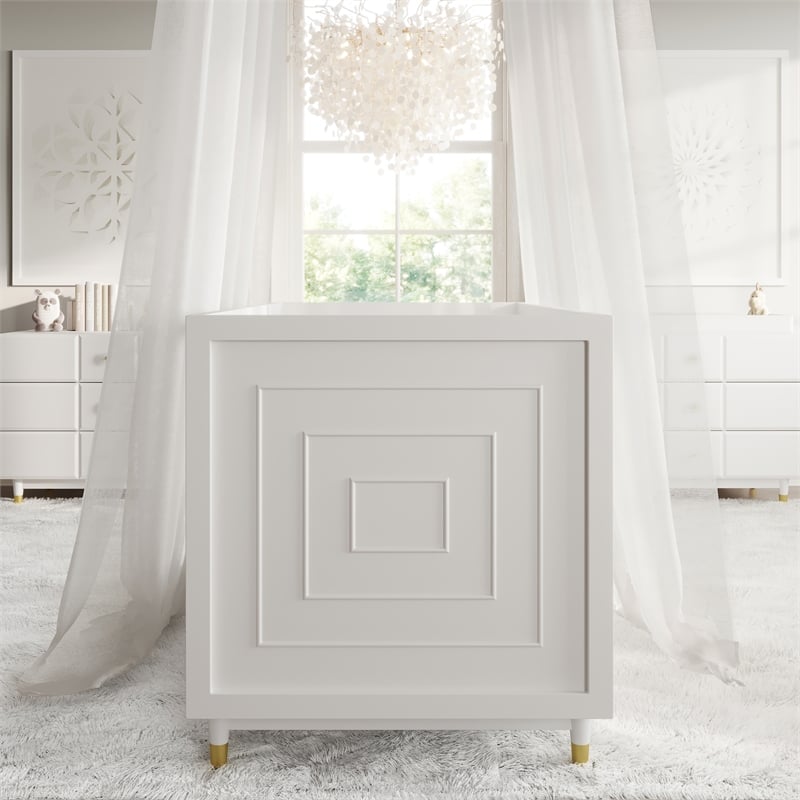 Little Seeds Aviary 3-in-1 Crib with Adjustable Mattress Height in White