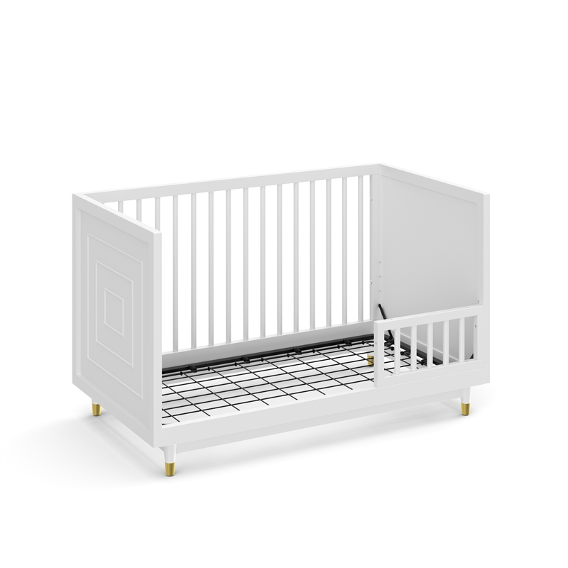 Little Seeds Aviary 3-in-1 Crib with Adjustable Mattress Height in White