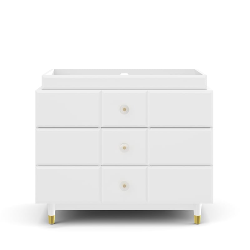 Little Seeds Aviary 3-Drawer Dresser with Gold Hardware in White