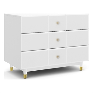 Little Seeds Aviary 3-Drawer Dresser with Gold Hardware in White