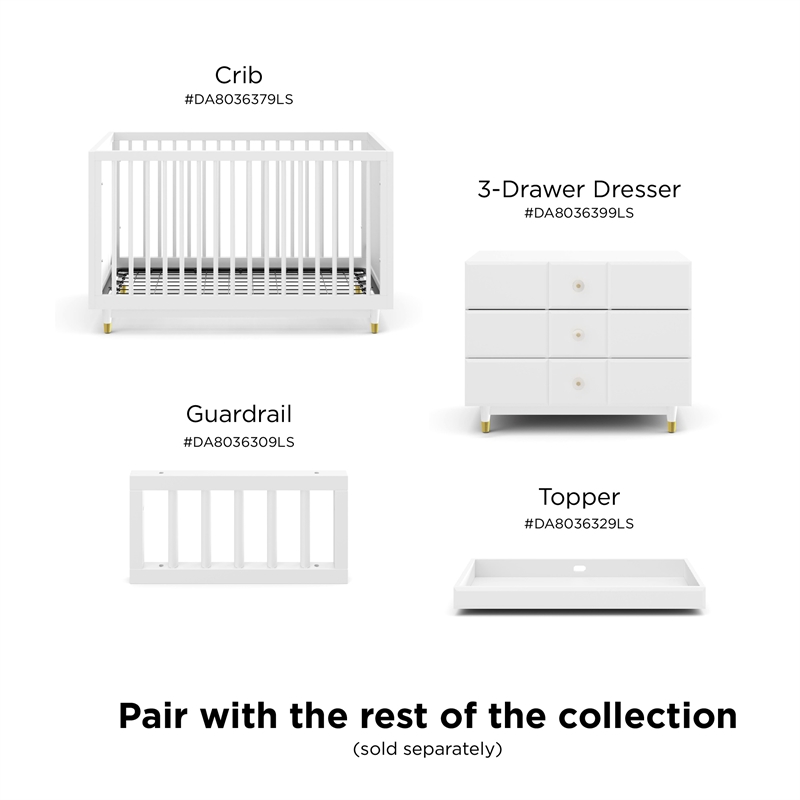 Little Seeds Aviary Toddler Rail with Spindles in White