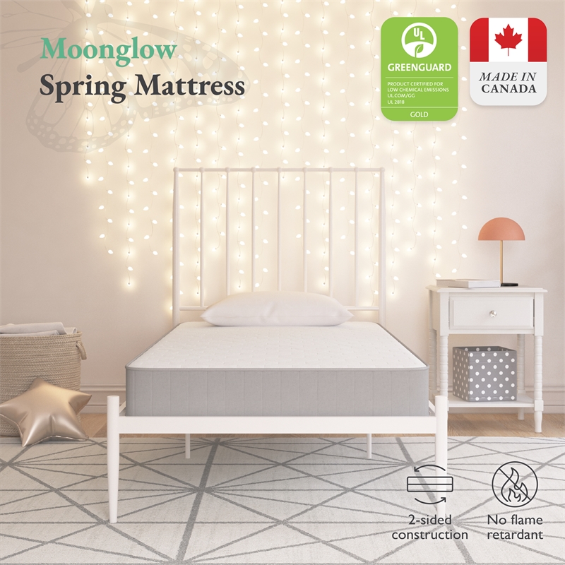 Little Seeds Moonglow 6 Inch Reversible Innerspring Mattress in a Box Twin Size