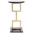 Maklaine Iron and Marble Accent Table in Gold and Black