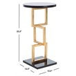 Maklaine Iron and Marble Accent Table in Gold and Black