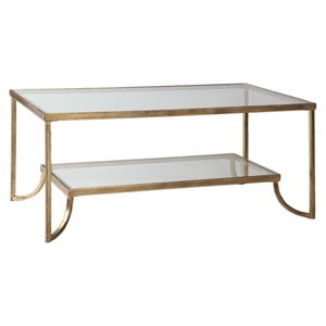 maklaine rectangular gold leaf coffee table