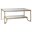 Maklaine Rectangular Gold Leaf Coffee Table