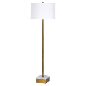 maklaine floor lamp in antique gold and white