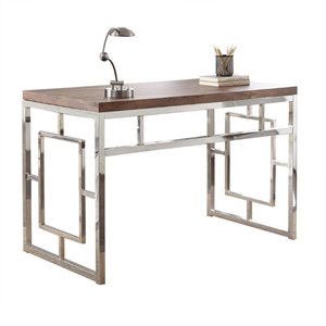 Maklaine Metal Writing Desk in Wood