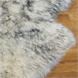 Maklaine 2' X 6' Natural Sheep Skin Rug in Ivory and Smoke Gray