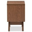 Maklaine 2 Drawer Nightstand in White and Walnut Brown