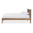 Maklaine Rubberwood Walnut Brown Platform Bed Rectangular Tapered Legs Queen 40.95