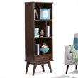 Maklaine 6 Shelf Bookcase in Medium Auburn Brown