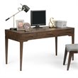 Maklaine Mid-Century Solid Wood Computer Desk in Walnut Brown