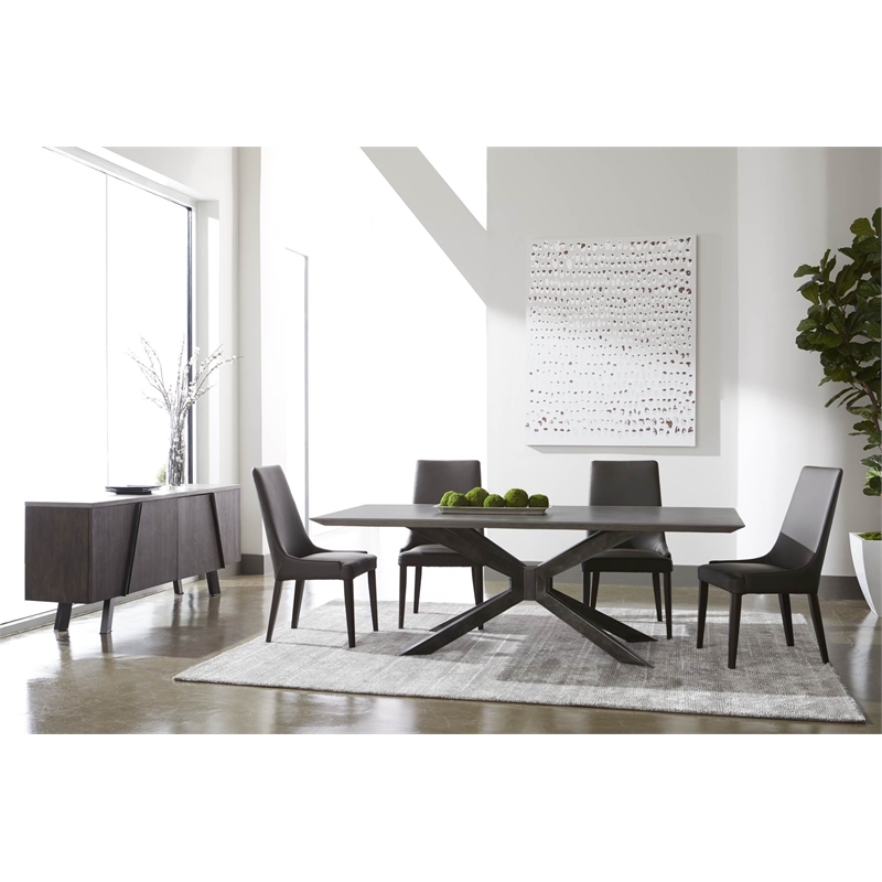 Maklaine Dining Table in Ash Gray and Distressed Black