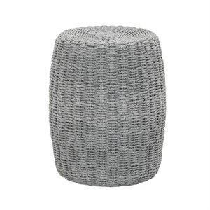 Maklaine Rope Weave Accent Table in Platinum