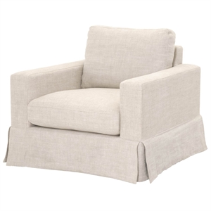 maklaine skirted base accent chair in bisque