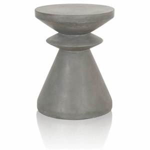 Maklaine Concrete Accent Table in Slate Gray
