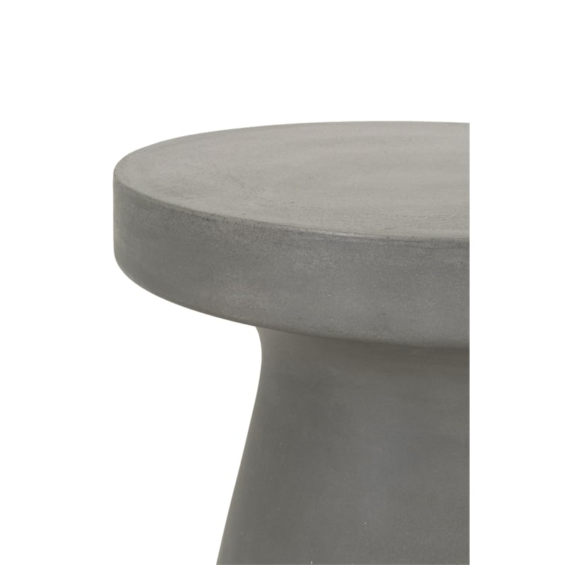 Maklaine Round Top Accent Table in Slate Gray