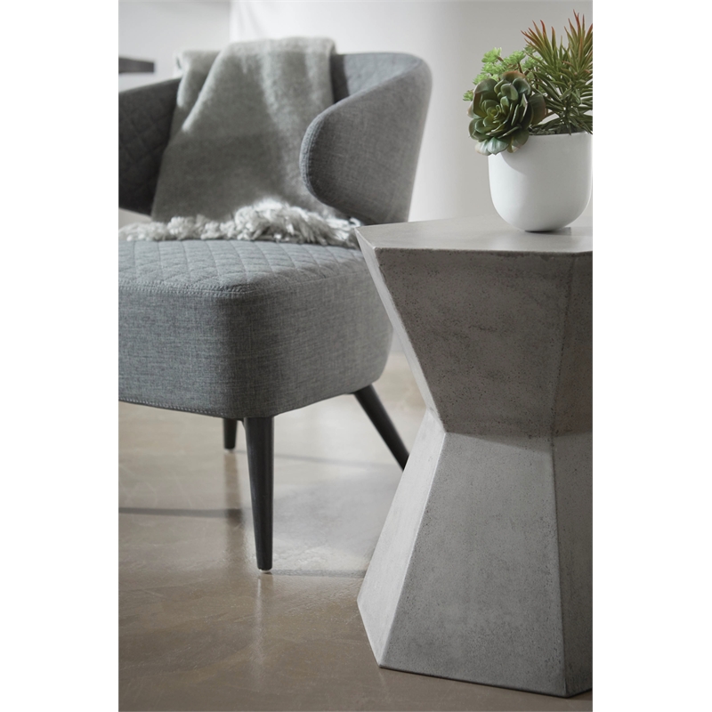 Maklaine Hexagon Accent Table in Slate Gray