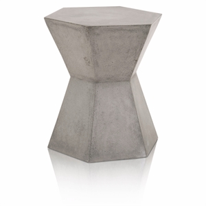 Maklaine Hexagon Accent Table in Slate Gray