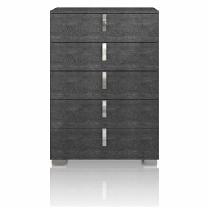maklaine 5 drawer high chest in gray high gloss