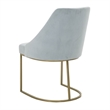 Maklaine Velvet Dining Side Chair in Gray and Brushed Gold (Set of 2)