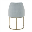 Maklaine Velvet Dining Side Chair in Gray and Brushed Gold (Set of 2)