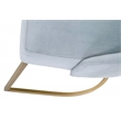 Maklaine Velvet Dining Side Chair in Gray and Brushed Gold (Set of 2)