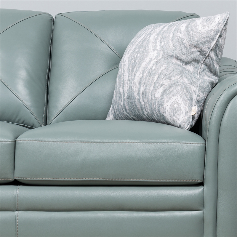 Maklaine Tufted Leather Sofa In Spa Green Cymax Business