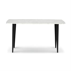 Maklaine 53&quot Italian Marble Console Table in White