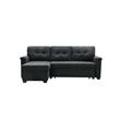 Maklaine Fabric Sleeper Sectional Chaise in Dark Gray