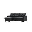Maklaine Fabric Sleeper Sectional Chaise in Dark Gray