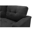 Maklaine Fabric Sleeper Sectional Chaise in Dark Gray
